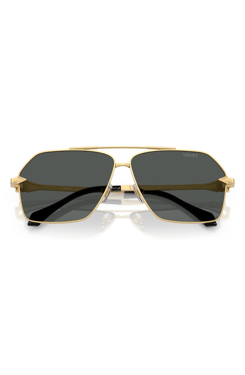 Versace 63mm Pilot Sunglasses, Alternate, color, Gold