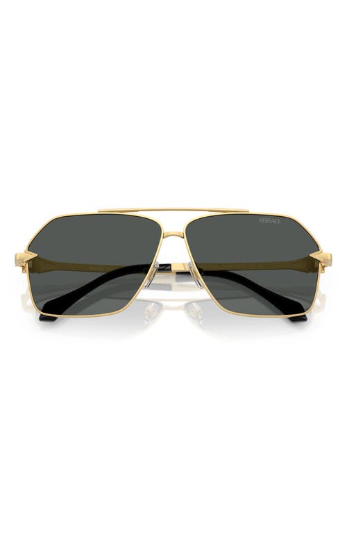 Versace Rectangular Frame Sunglasses In Gold