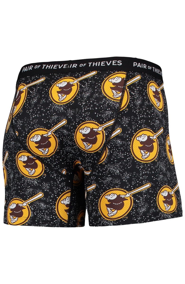 Pair of Thieves Men's Pair of Thieves Black San Diego Padres Super Fit 2-Pack Boxer Briefs Set, Alternate, color, Black