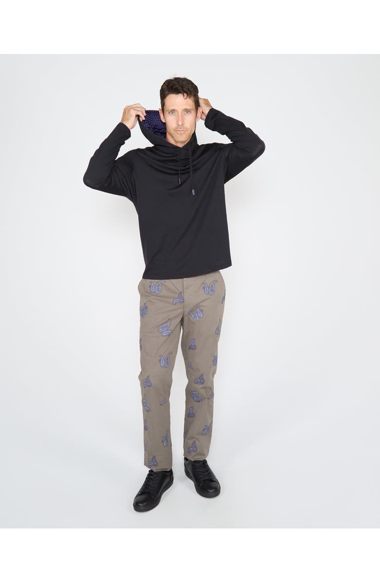 Lords of Harlech Hugo Extra Fine Merino Wool Lightweight Hoodie, Alternate, color, Black