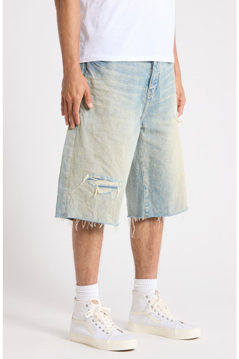 Ripped Relaxed Fit Jean Shorts, Alternate, color, LIGHT INDIGO
