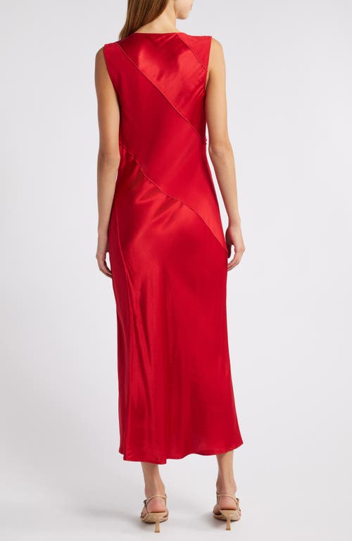 Rails Sanya Paneled Satin Midi Dress In Scarlet