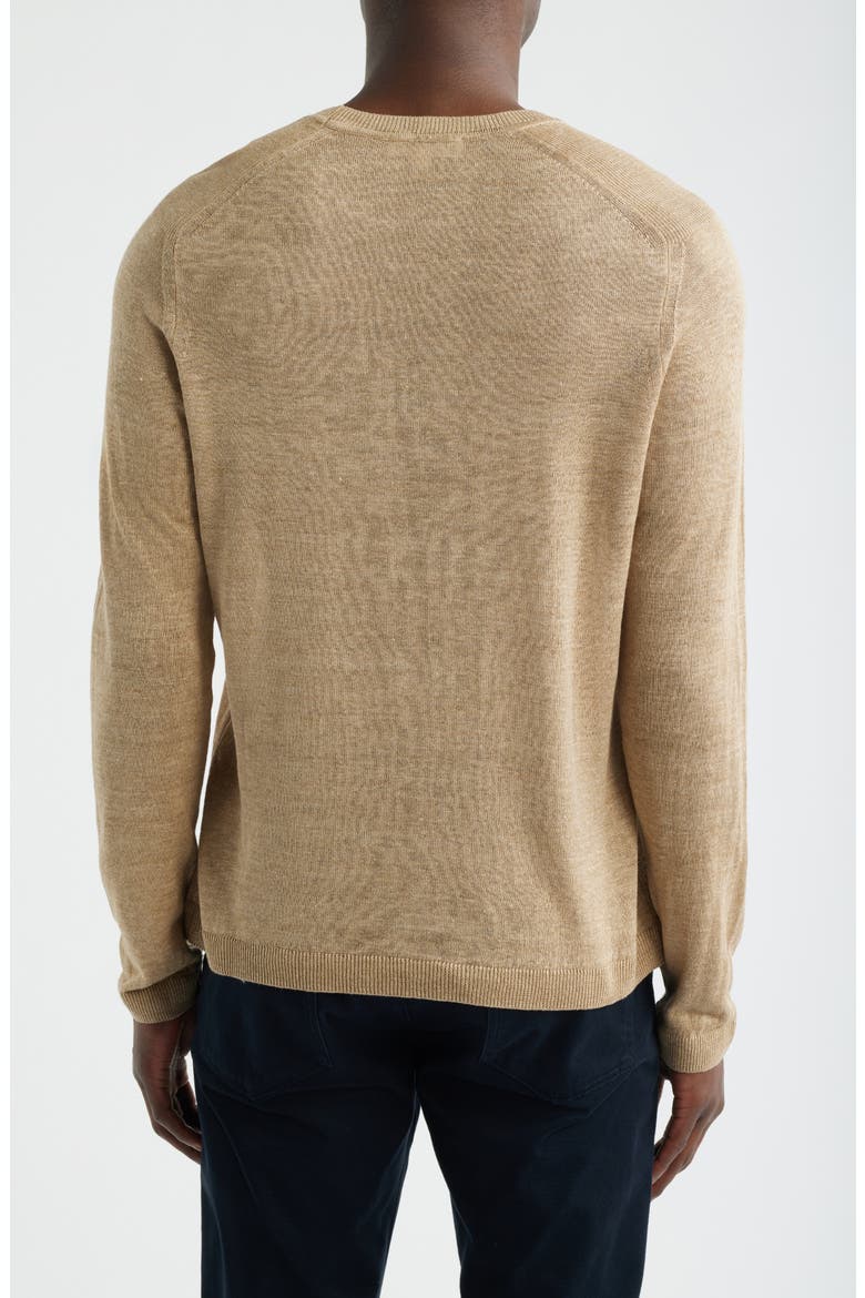 Cormack Long Sleeve Crewneck Linen & Silk Pullover, Alternate, color, SOFT BEIGE