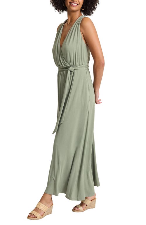 Tommy Bahama Palmabella Sleeveless Tie Waist Faux Wrap Maxi Dress In Marjoram