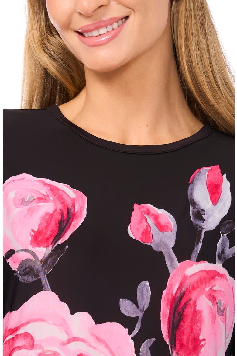 Eloise Placed Floral Long Sleeve Maxi Dress, Alternate, color, RICH BLACK