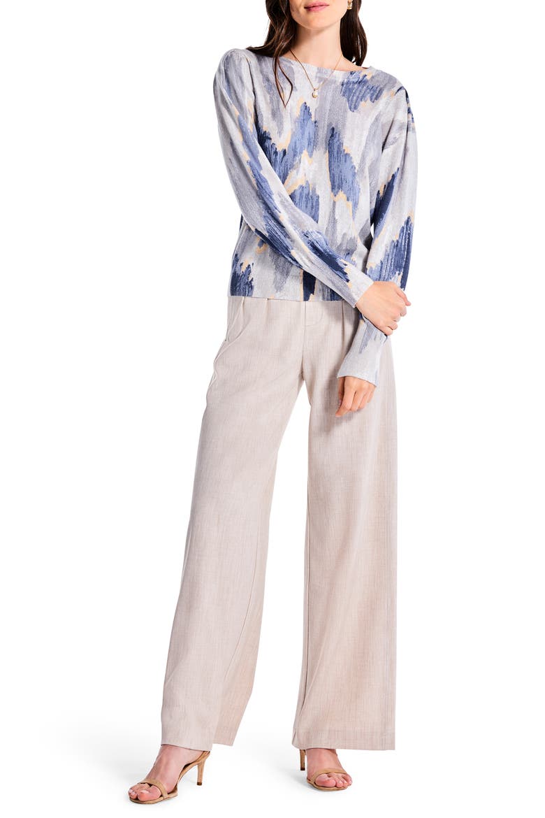 MIsty Ikat Sweater, Alternate, color, GREY MULTI