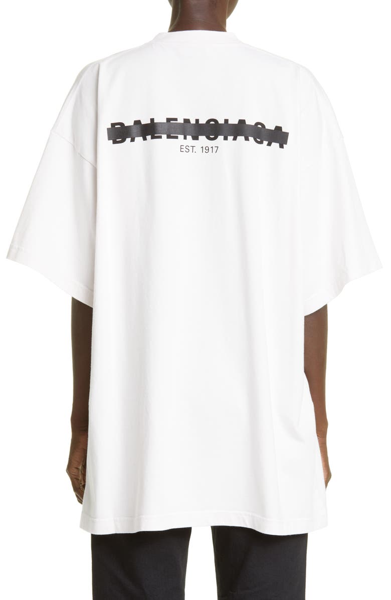 Balenciaga Oversize Logo Cotton Graphic Tee, Alternate, color, 