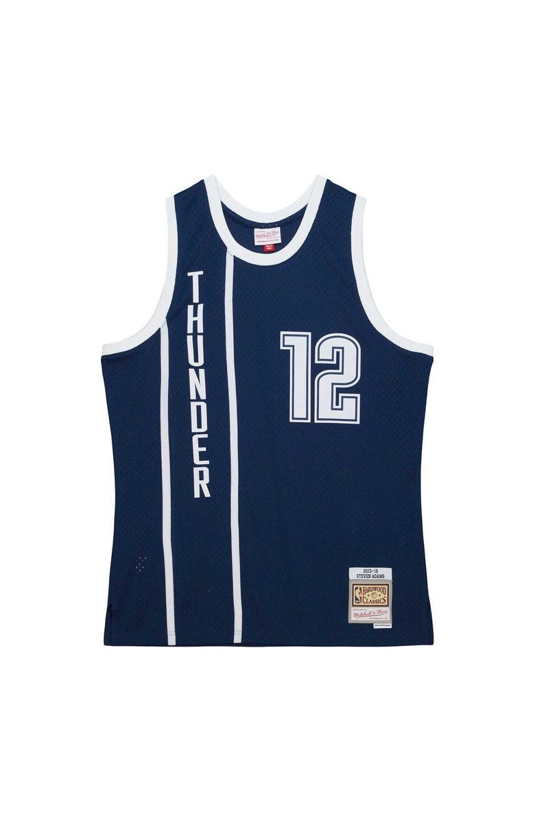 Mitchell & Ness Men's Mitchell & Ness Steven Adams Navy Oklahoma City Thunder  2015/16 Hardwood Classics Alternate Swingman Jersey, Alternate, color, 