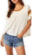 Free People MVP Stripe Detail Cotton Knit Top