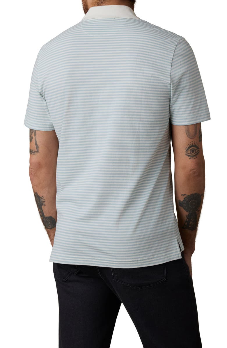 Faherty Movement Piqué Knit Polo, Alternate, color, Beach Fog Stripe