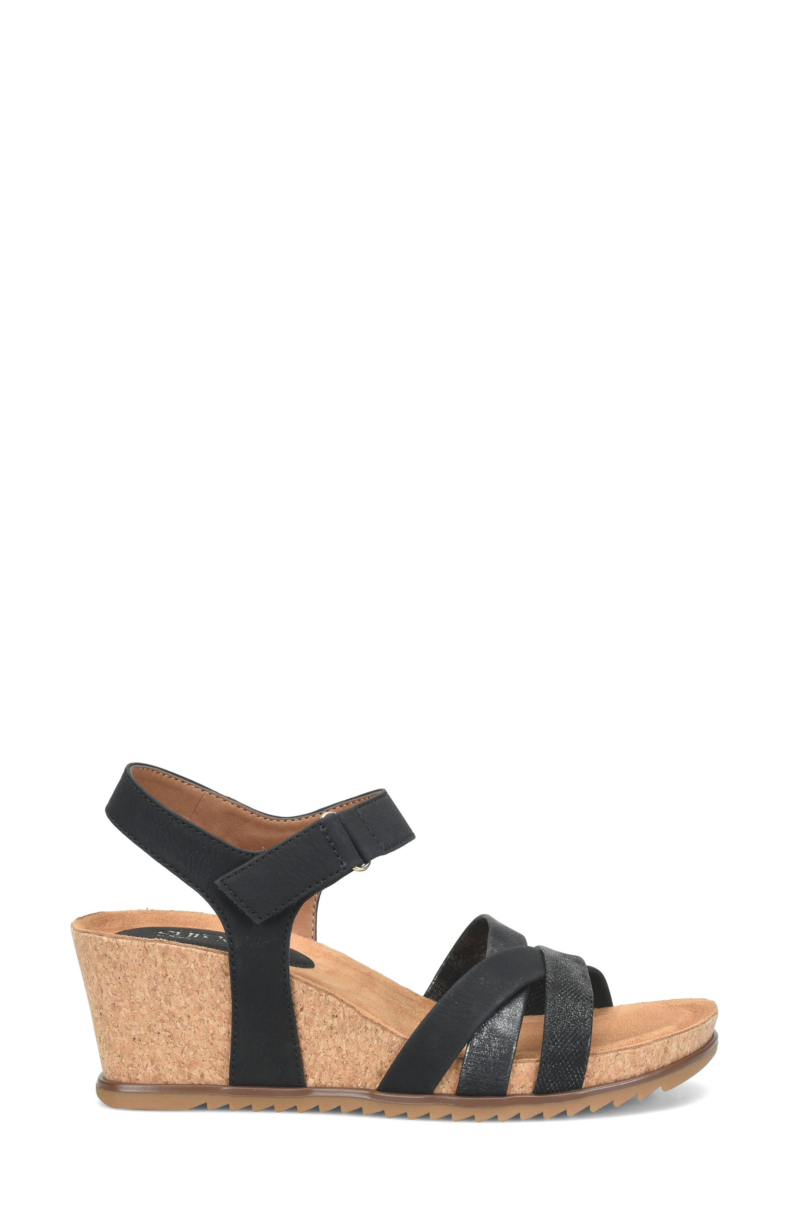 EUROSOFT Talia Wedge Sandal, Alternate, color, Black