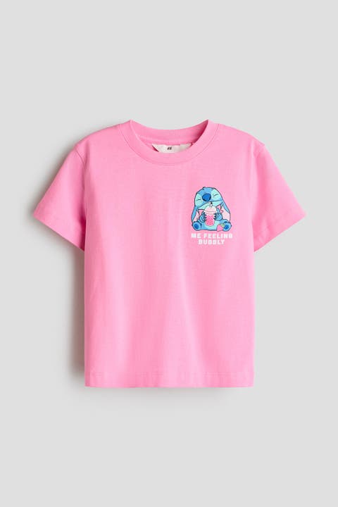 Print-motif Cotton T-shirt