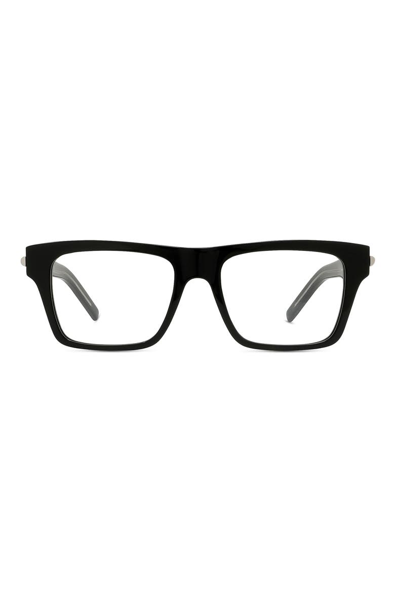 GV One 53mm Rectangular Optical Glasses, Main, color, SHINY BLACK