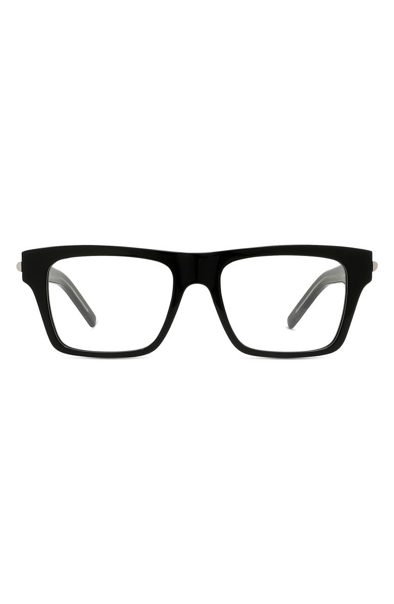 Givenchy GV One 53mm Rectangular Optical Glasses, Main, color, Shiny Black
