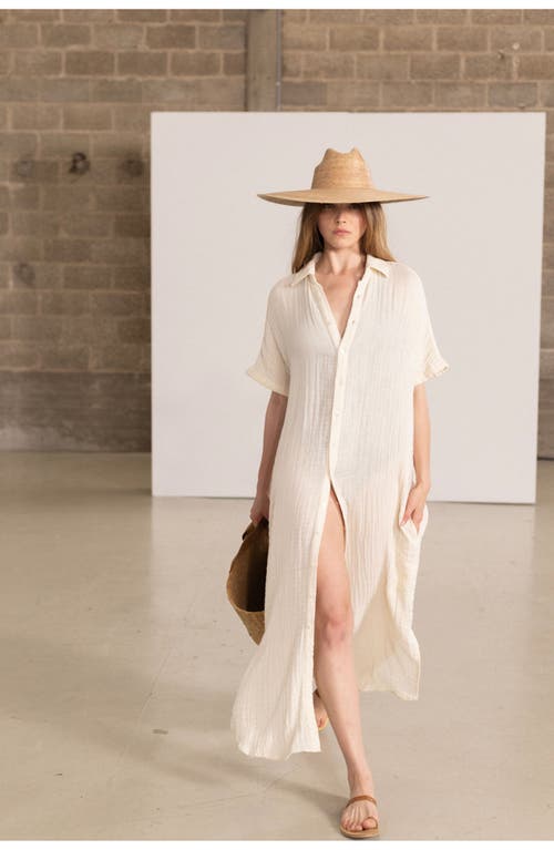 Gottex Beach Life Resort Swim Cover Up Kaftan Full Btn In Natural