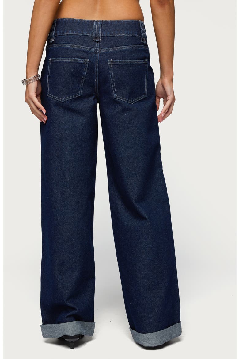 Cuffed Wide Leg Jeans, Alternate, color, INDIGO-RINSE-WASHED