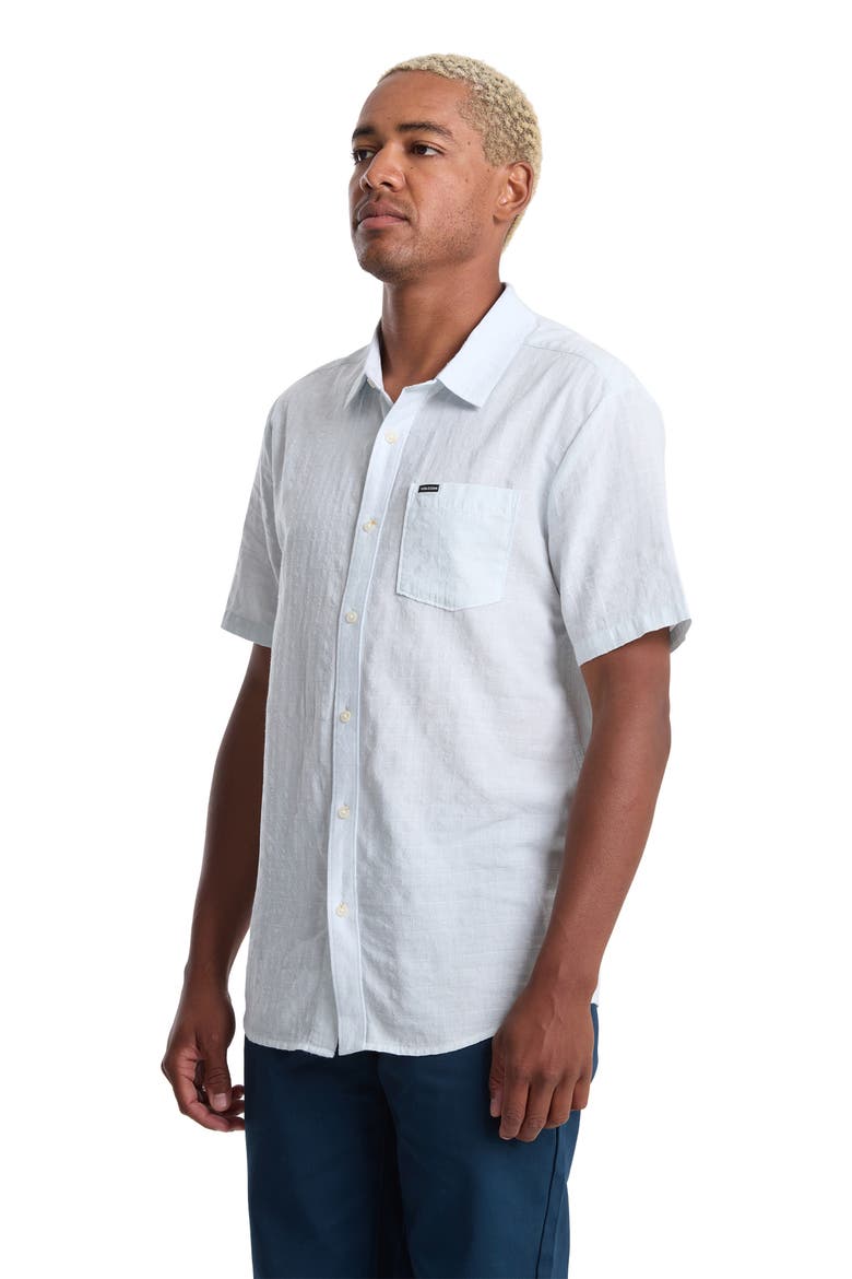 Bankstone II Short Sleeve Button-Up Shirt, Alternate, color, LIGHT BLUE