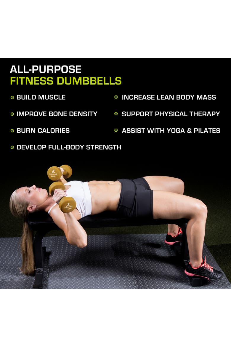 Neoprene Dumbbells, Pair, Alternate, color, 11 lb