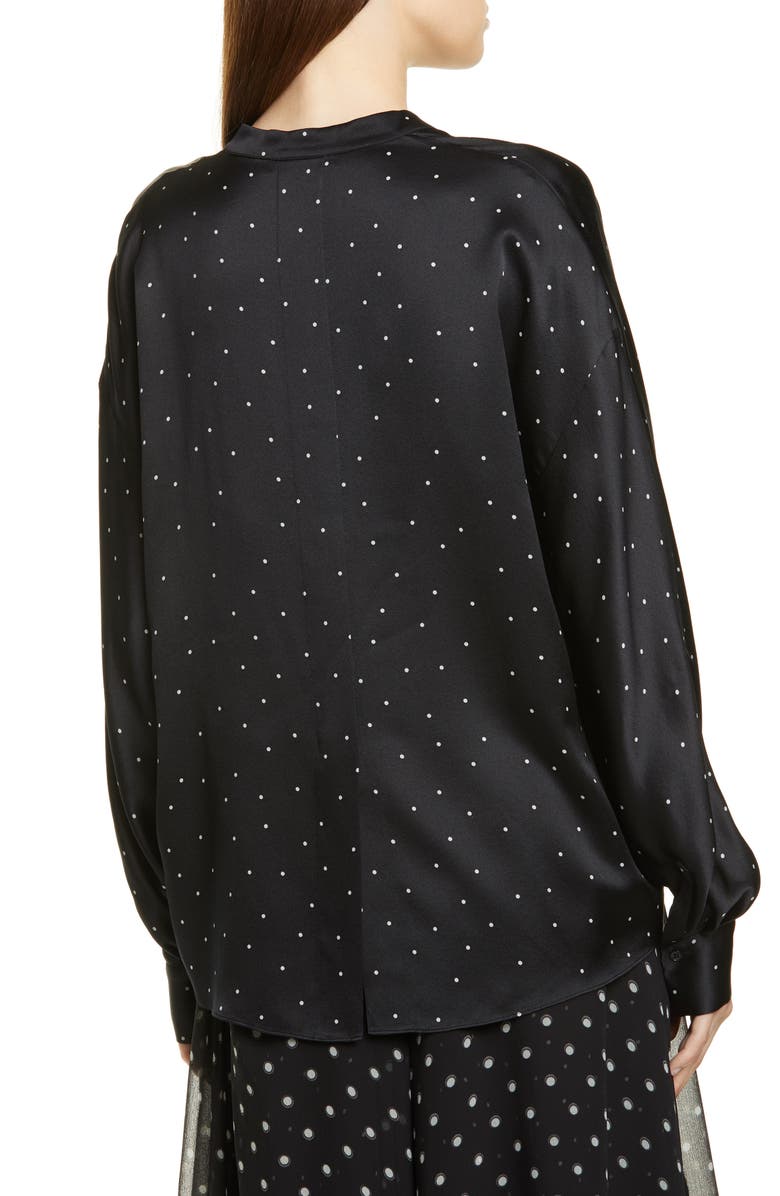 Vince Dot Print Popover Silk Blouse, Alternate, color, 