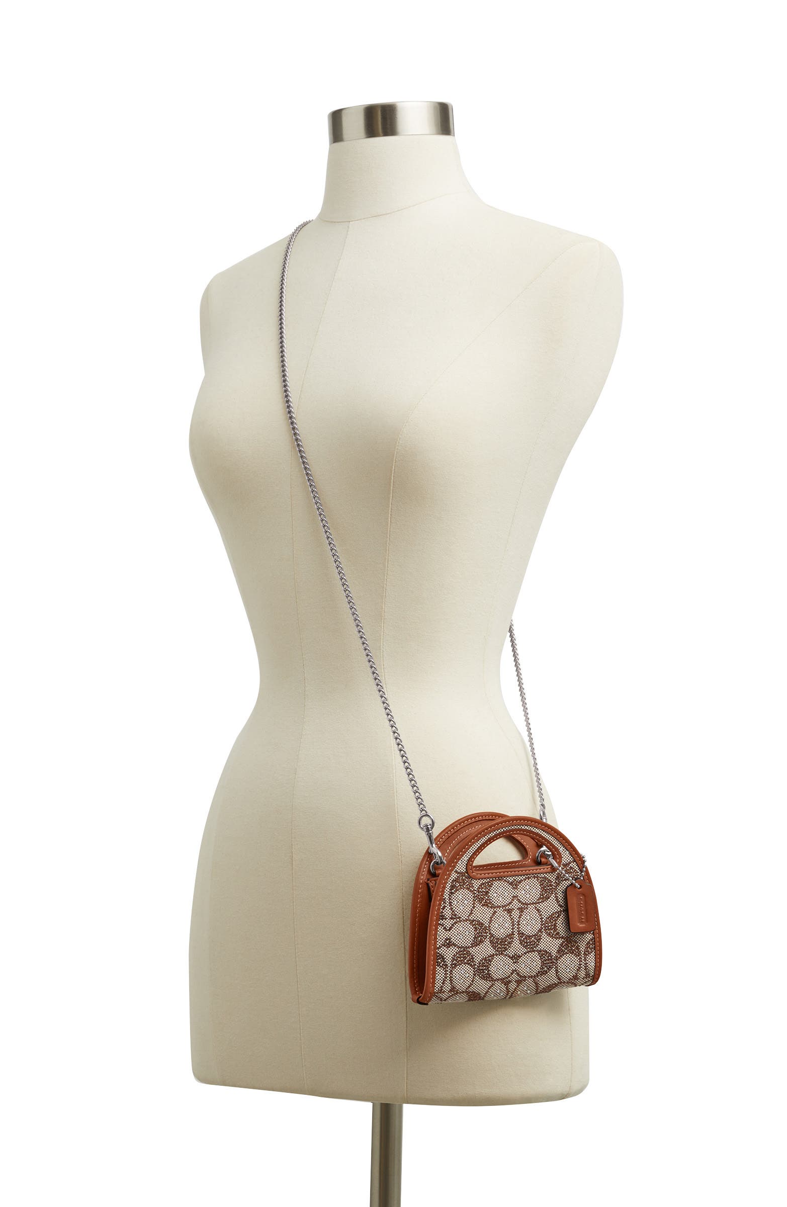 COACH Crystal Signature Jacquard Top Handle Card Holder, Alternate, color, 