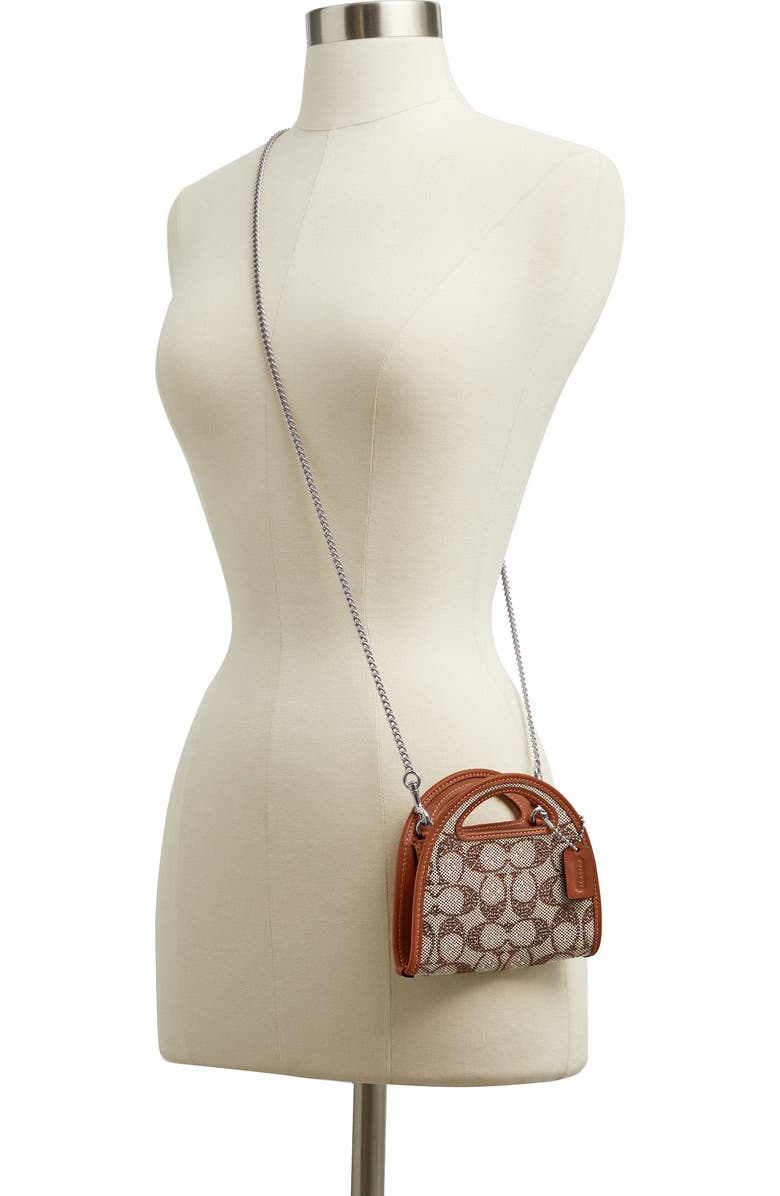 COACH Crystal Signature Jacquard Top Handle Card Holder, Alternate, color,