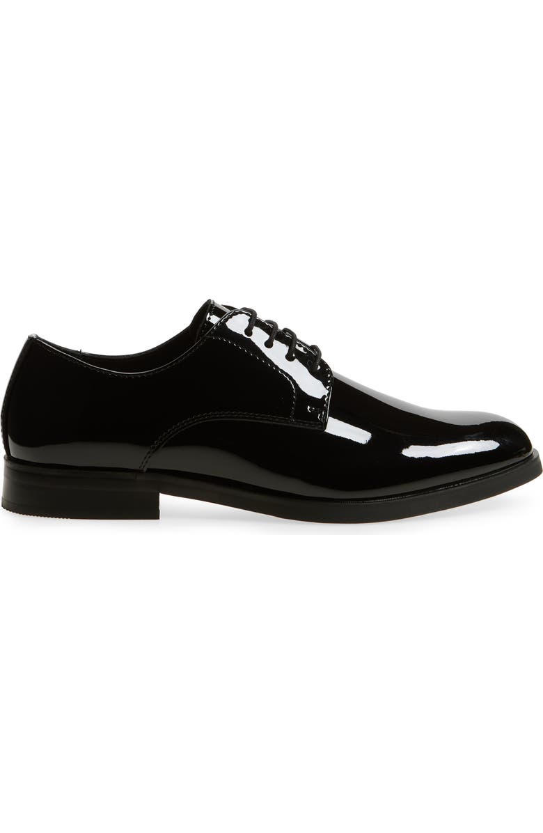 Nordstrom Emmett Plain Toe Derby, Alternate, color, Black Patent