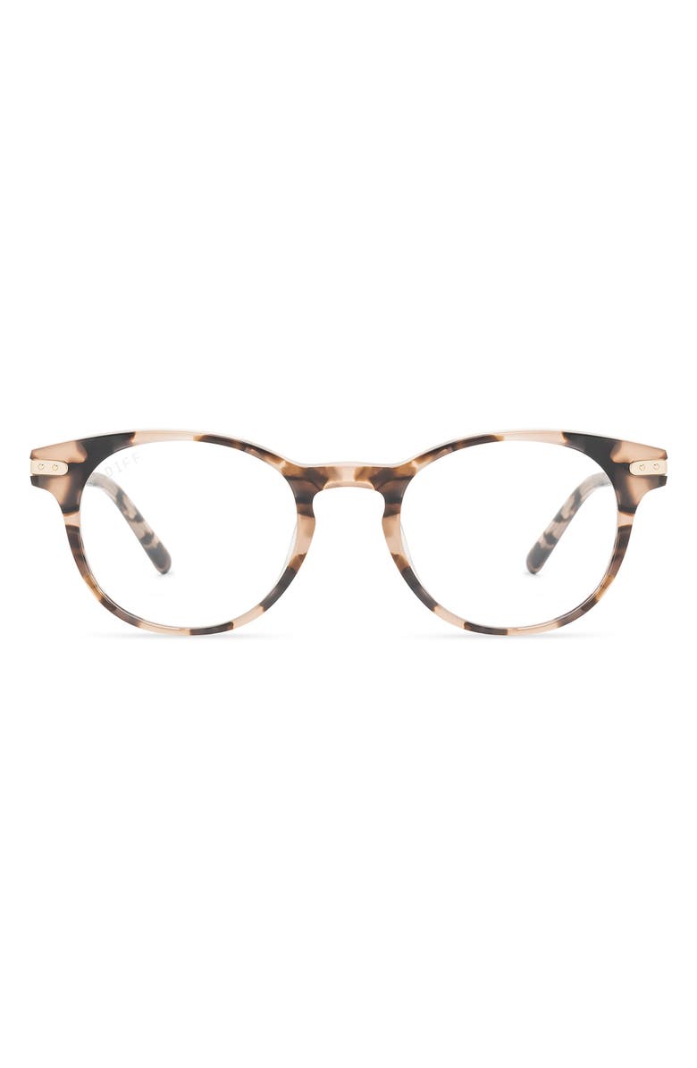 DIFF Tali 48mm Round Optical Glasses, Main, color, Himalayan Tort / Clear