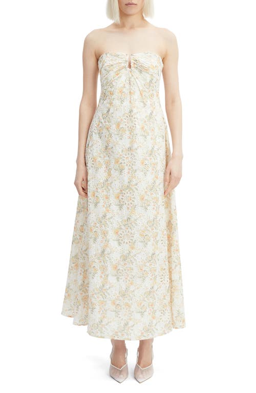 Shop Bardot Lora Broderie Maxi Dress In Yellow Floral