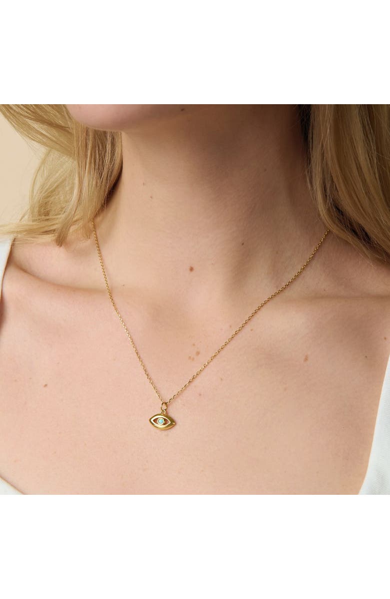 Little Sky Stone Evil Eye Charm Necklace, Alternate, color, Gold