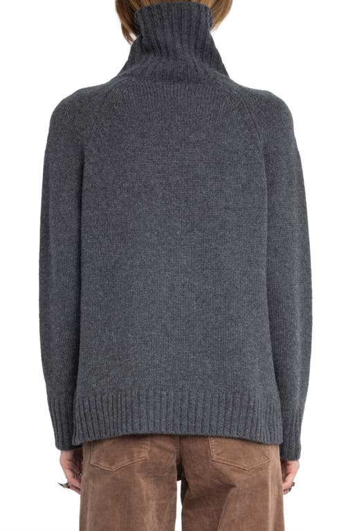 Zadig & Voltaire Mora Mock Neck Cashmere Sweater In Burgundy