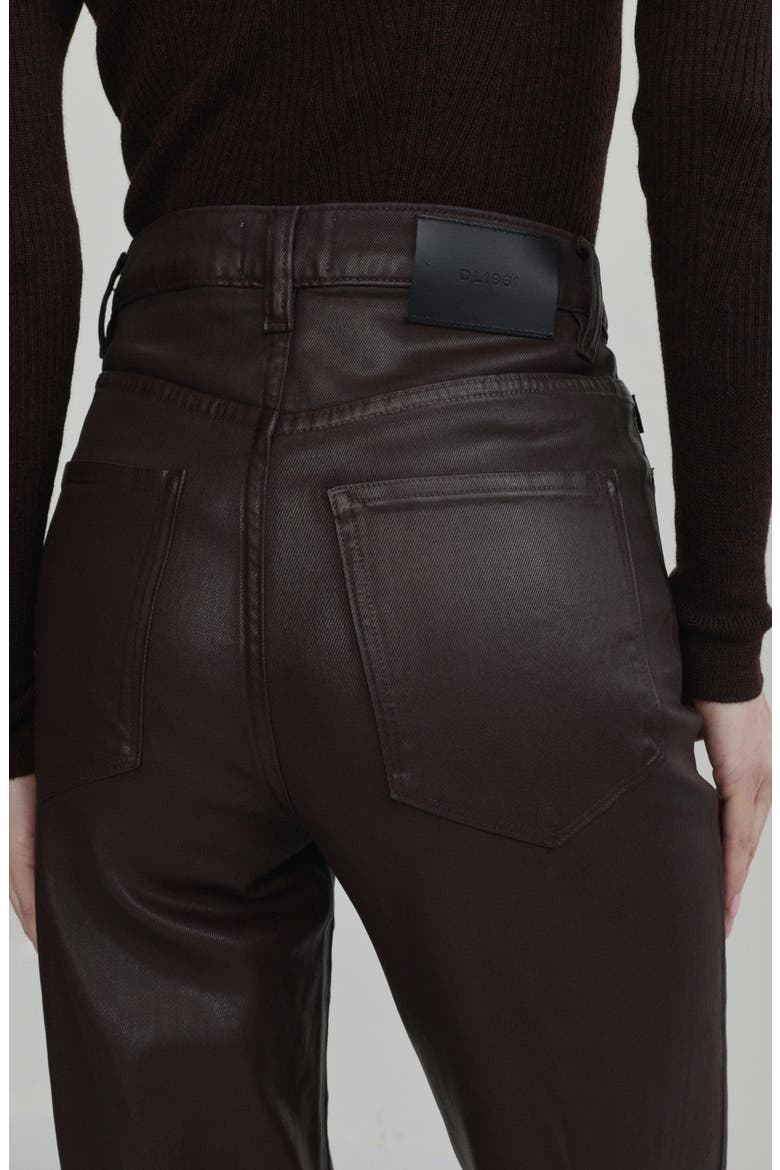 Karmine Wax Coated Refined SculptSystem High Waist Wide Leg Jeans, Alternate, color, BRAMBLE COATED