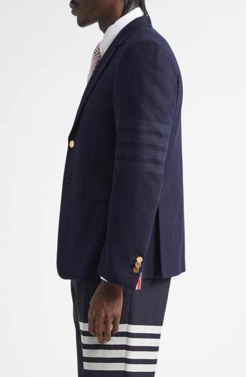 Shop Thom Browne 4-bar Wool & Cashmere Flannel Sport Coat In Navy