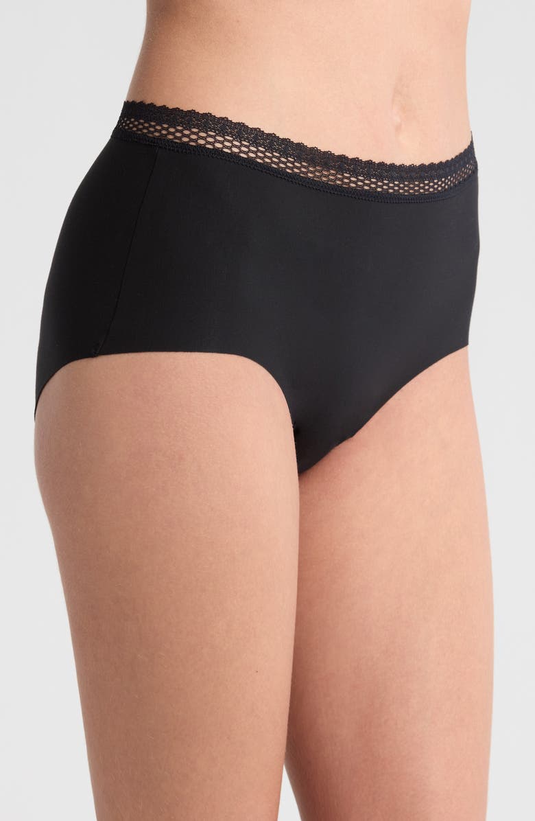 Chantelle Lingerie Cozy Chic Full Briefs, Alternate, color, Black