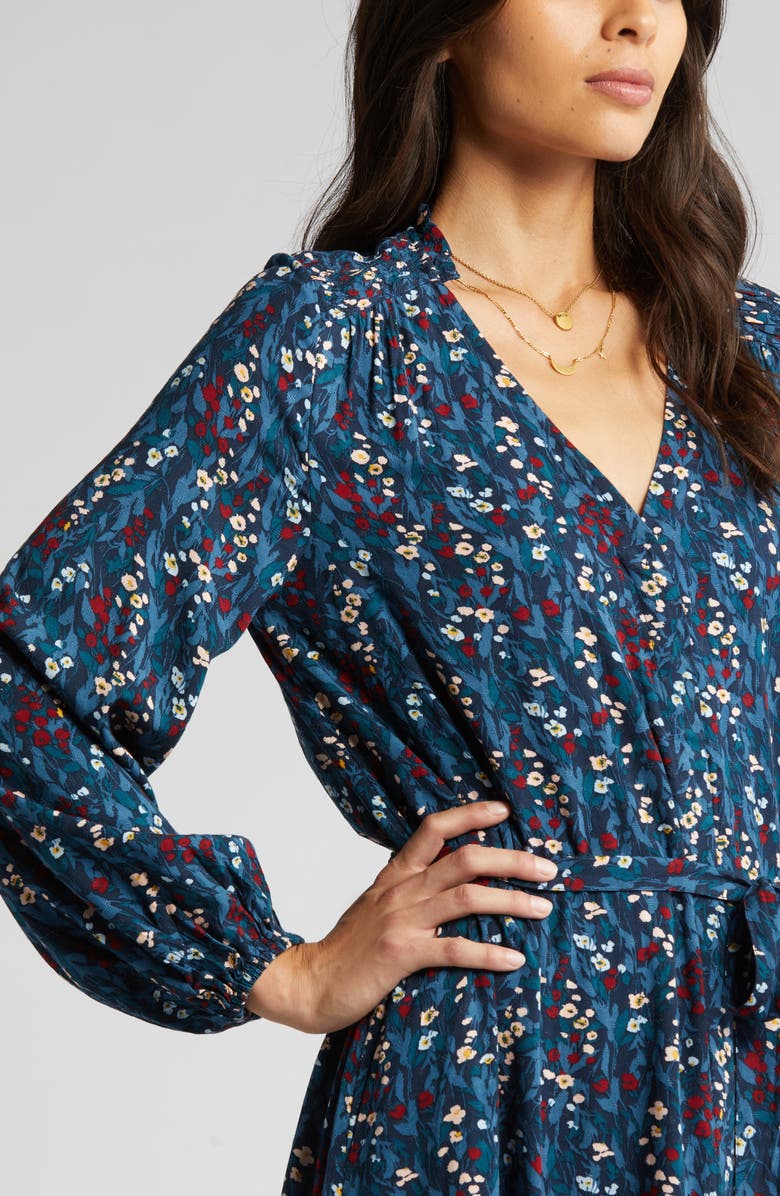 Caslon<sup>®</sup> Floral Tiered Long Sleeve Dress, Alternate, color, 