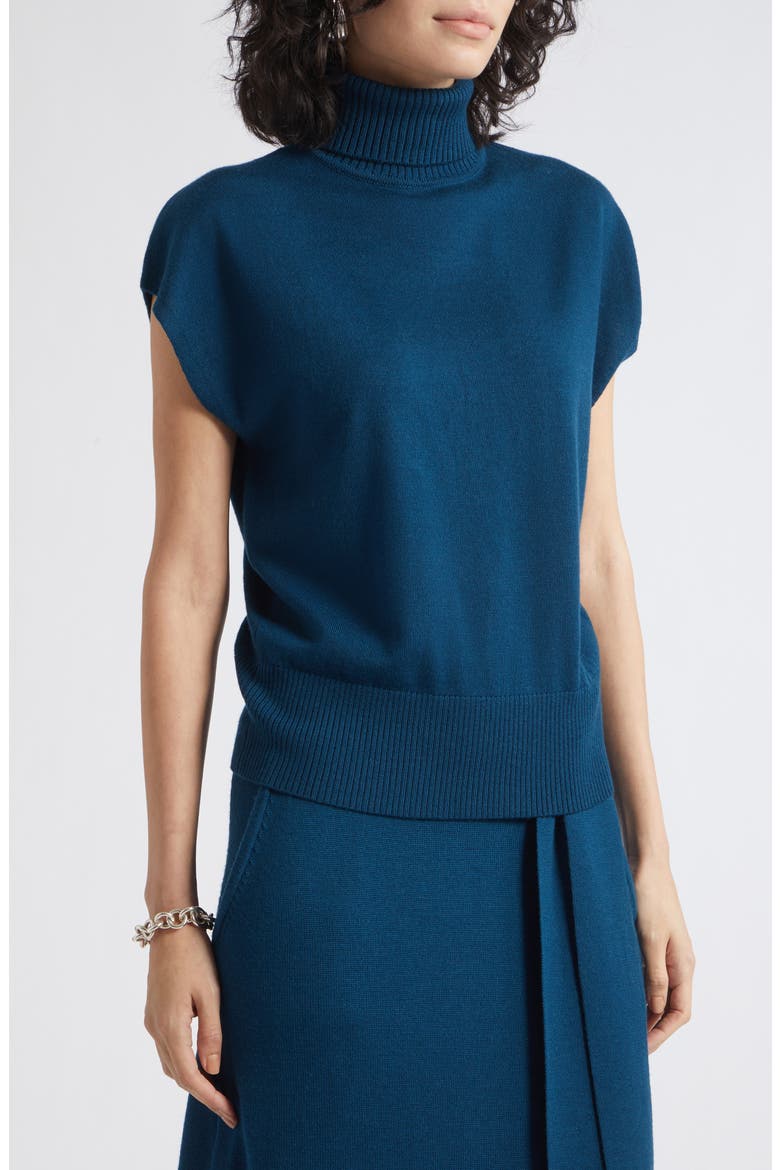 Natalie Wool Turtleneck Sweater, Alternate, color, DARK TEAL