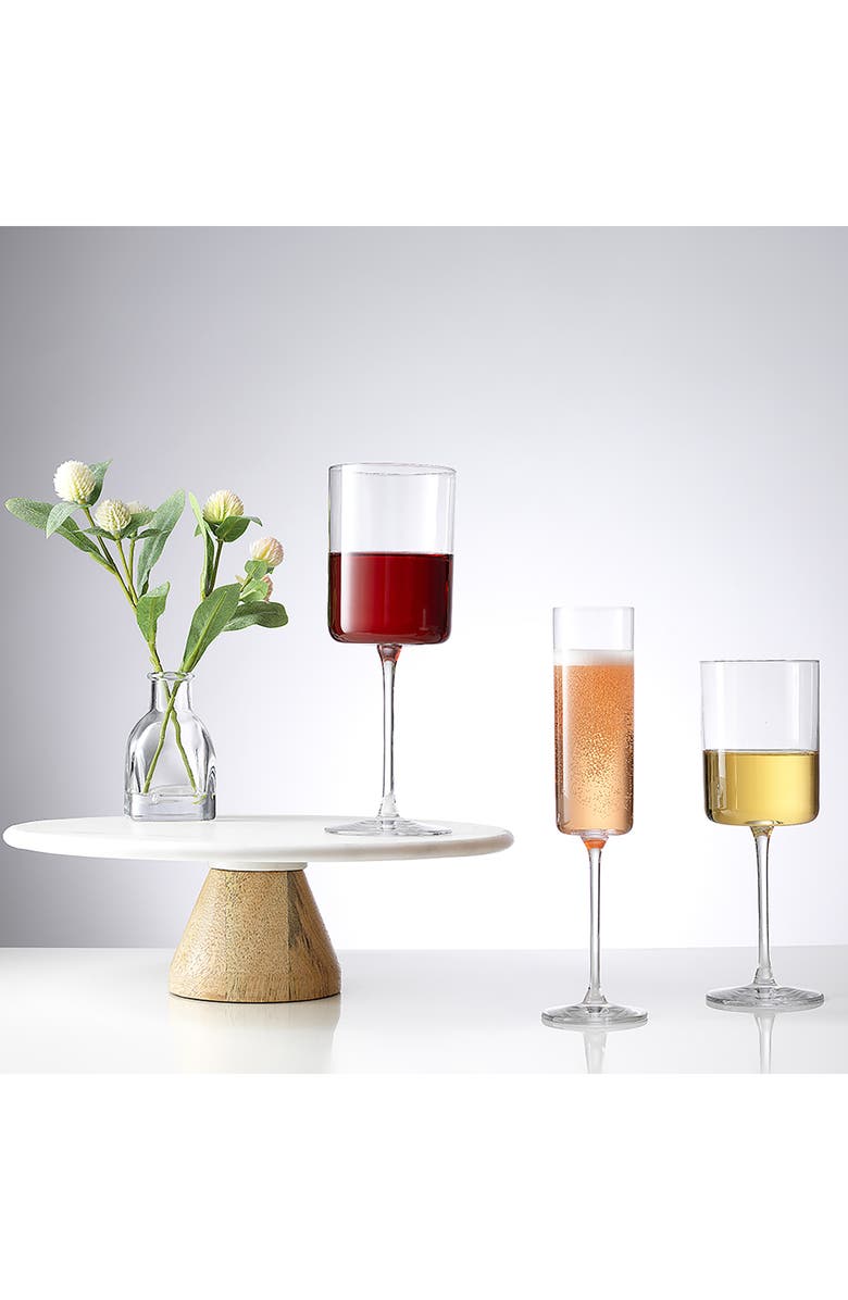 JoyJolt Claire Crystal Cylinder Champagne Glass - Set of 4, Alternate, color, Clear