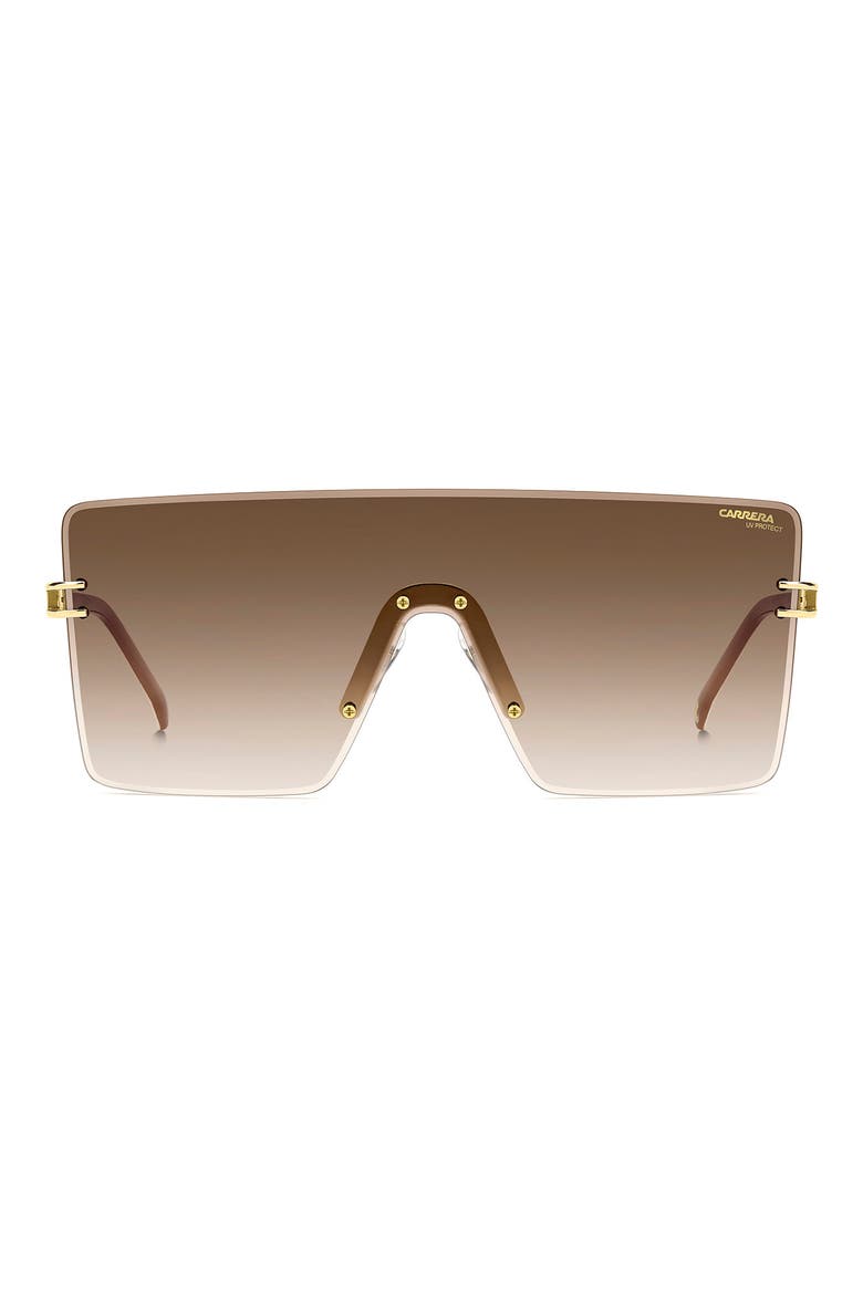 99mm Shield Mask Sunglasses, Main, color, GOLD IVORY/ BROWN SF