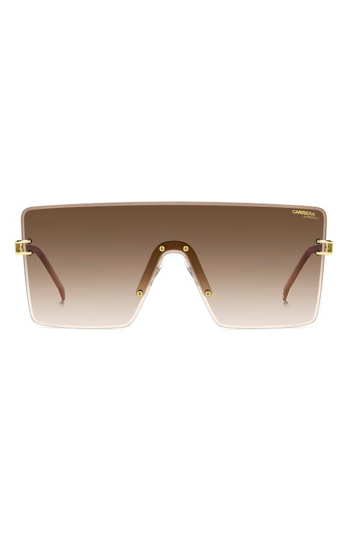 Carrera Eyewear 99mm Shield Mask Sunglasses In Gold Ivory/brown Sf