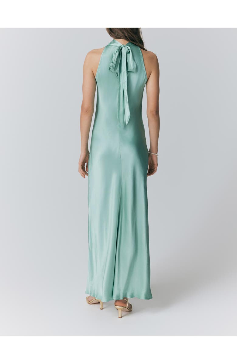 Ghost London Amaia Halter Neck Satin Maxi Dress, Alternate, color, Pastel Green