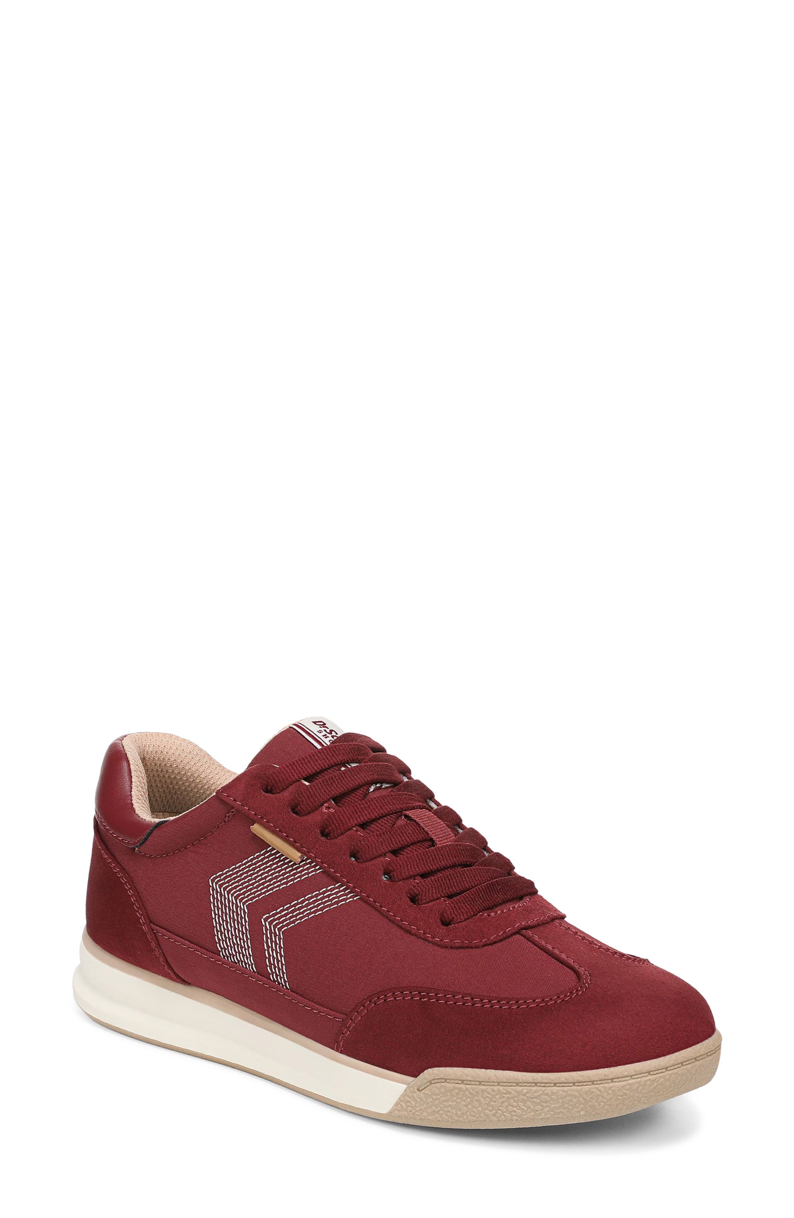 Throwback Retro Sneaker, Main, color, BURGUNDY MICROSUEDE