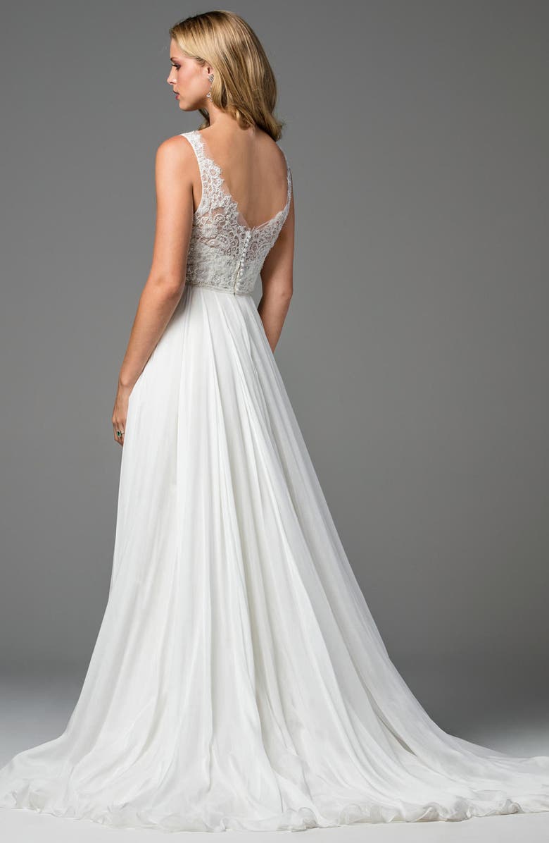 Watters Stafford Silk Organza Gown, Alternate, color,