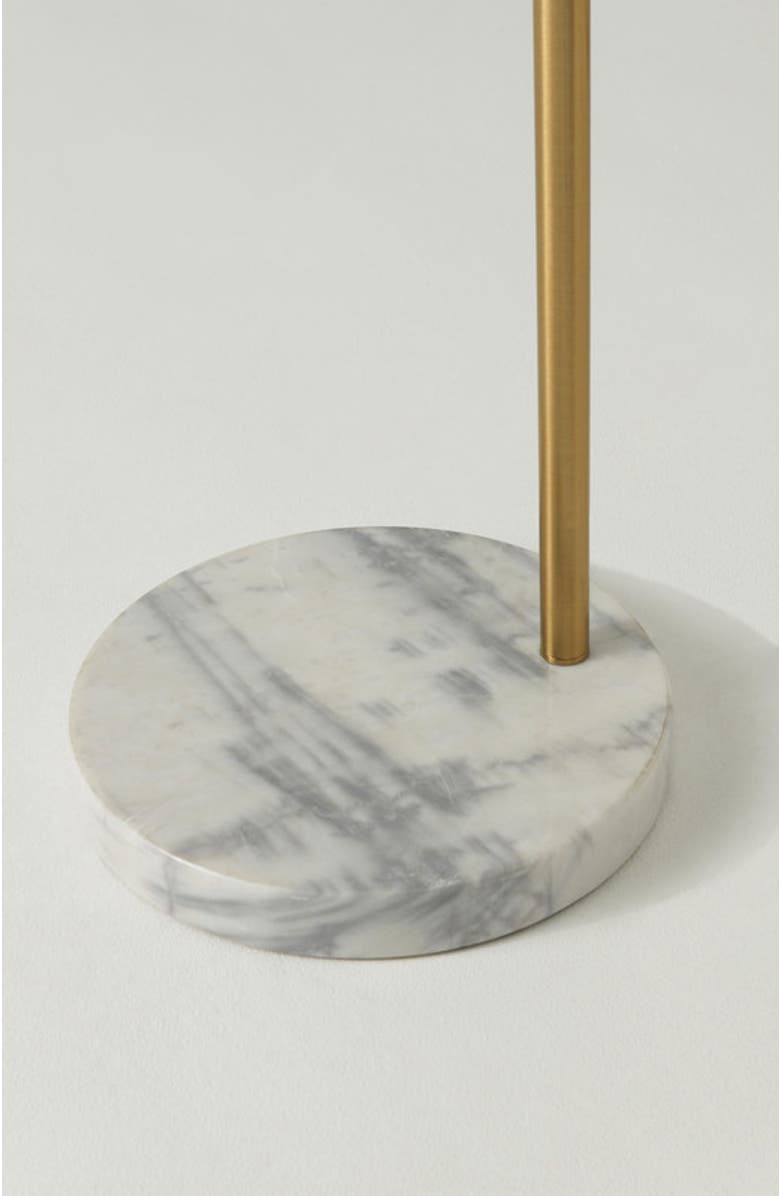 Brightech Olivia 75" Adjustable LED Floor Lamp with Metal Bowl Shade and Marble Base, Bulb Included, Alternate, color, Polished Brass