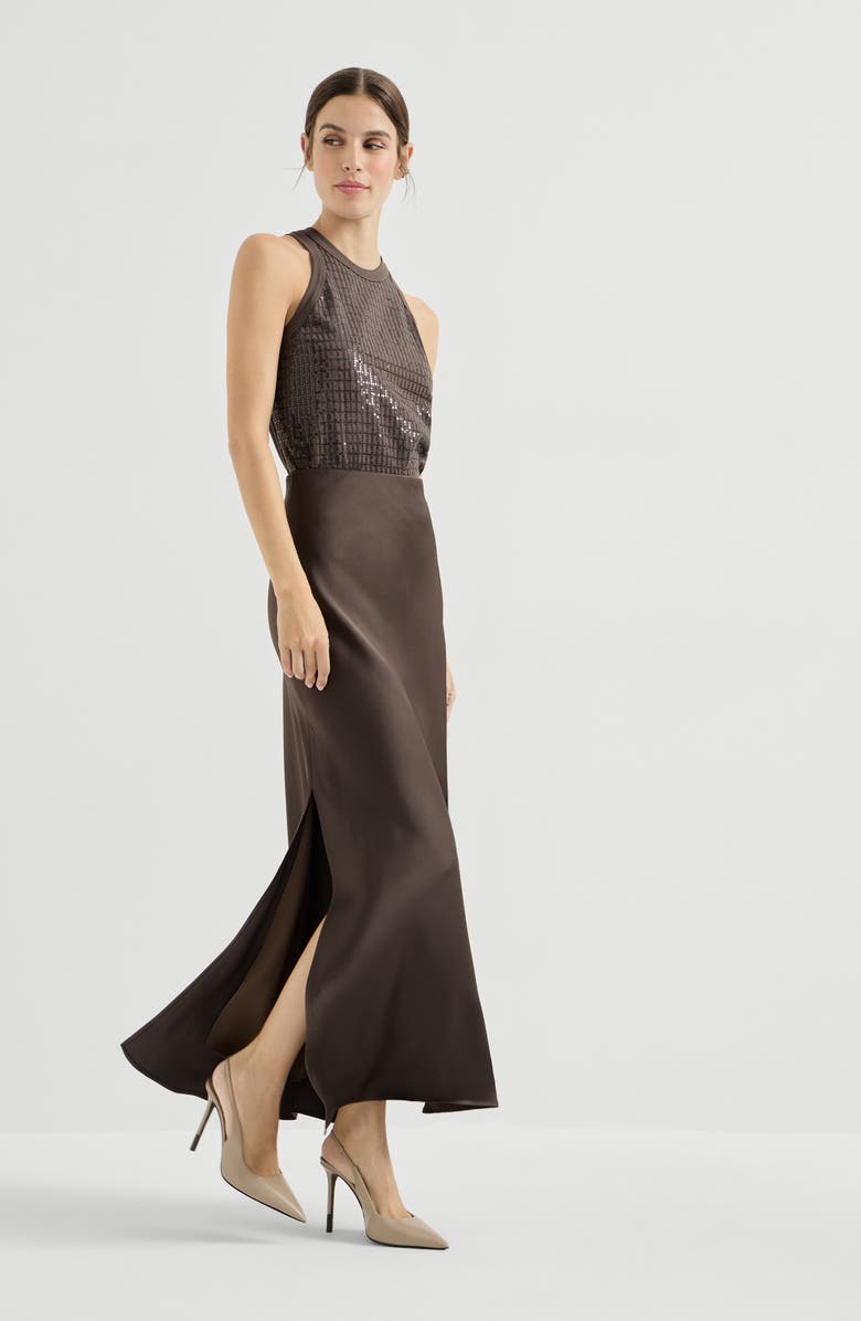 Brunello Cucinelli Fluid Bias-Cut skirt, Alternate, color, Cocoa