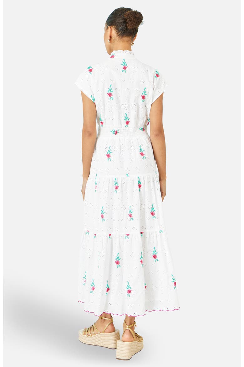 Broderie Anglaise Embroidered Midi Dress, Alternate, color, White