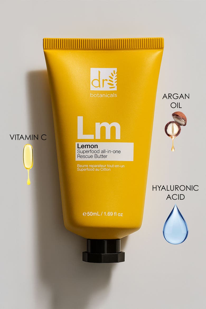 Lemon Superfood All-In-One Rescue Butter 50ml for Anti-Aging, Brightening, Alternate, color, White