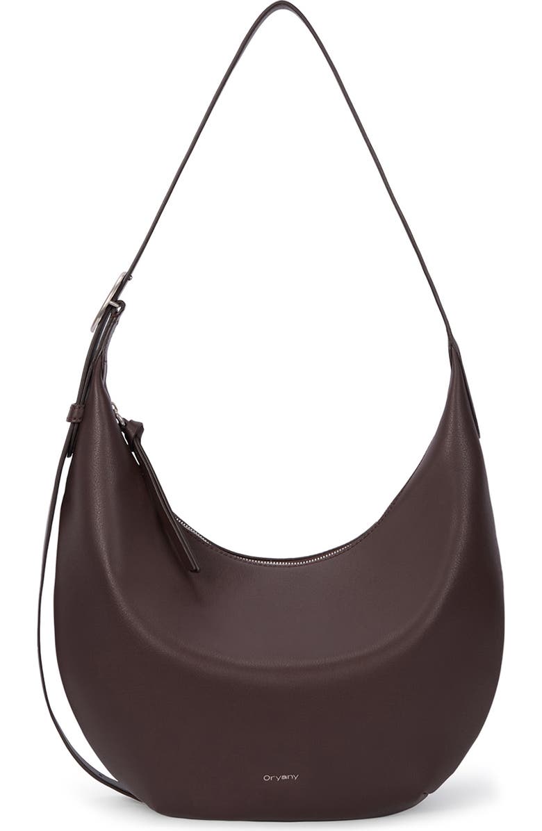 Oryany Crescent Leather Shoulder Bag, Main, color, Sepia