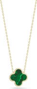 Ember Fine Jewelry 14k Gold Onyx Clover Necklace