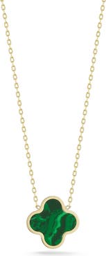 Ember Fine Jewelry 14k Gold Onyx Clover Necklace