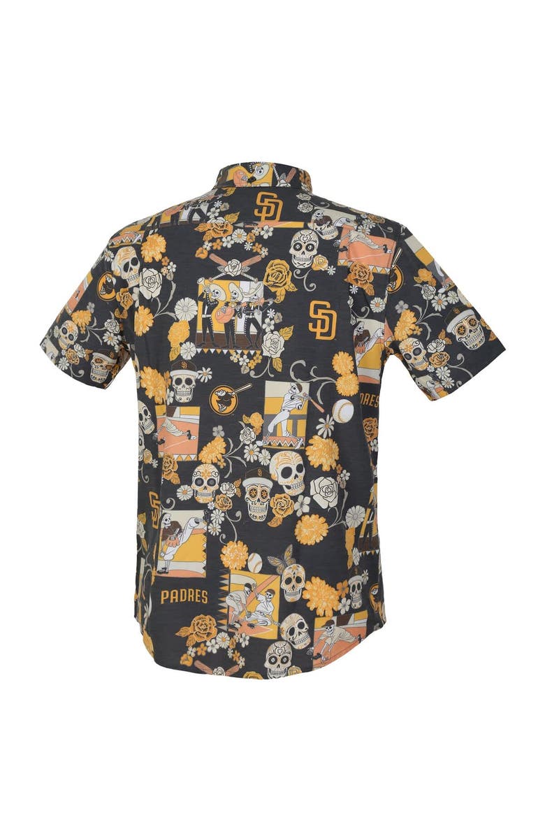 Reyn Spooner Men's Reyn Spooner Black San Diego Padres Día De Los Muertos Performance Full-Button Aloha Shirt, Alternate, color, Black