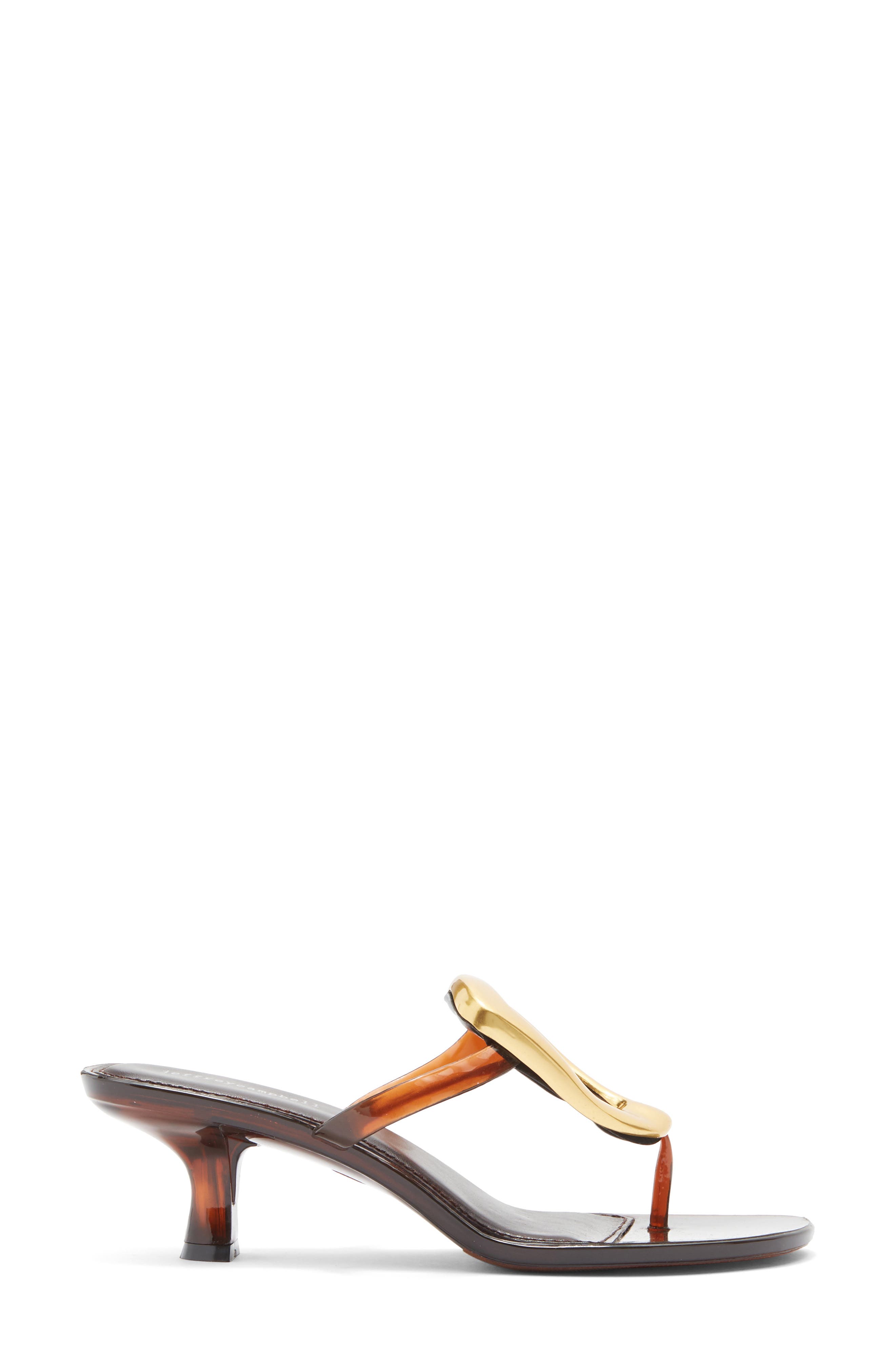 Jeffrey Campbell Linq Up Slide Sandal, Alternate, color, Brown Shiny Gold